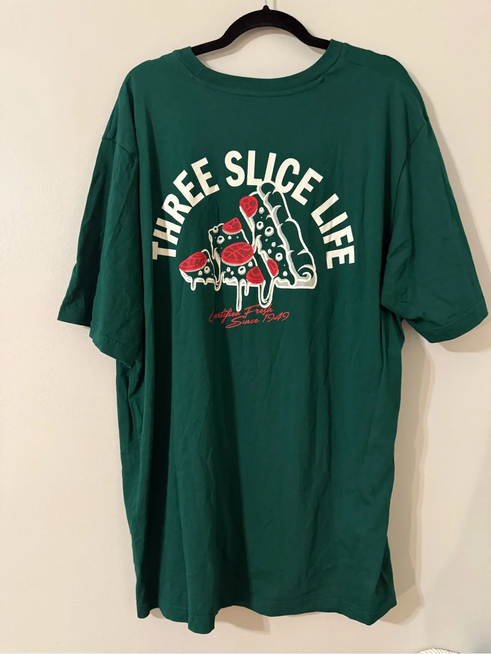 adidas Three Slice Life Pizza Graphic T-Shirt Green Men's 2XL XXL